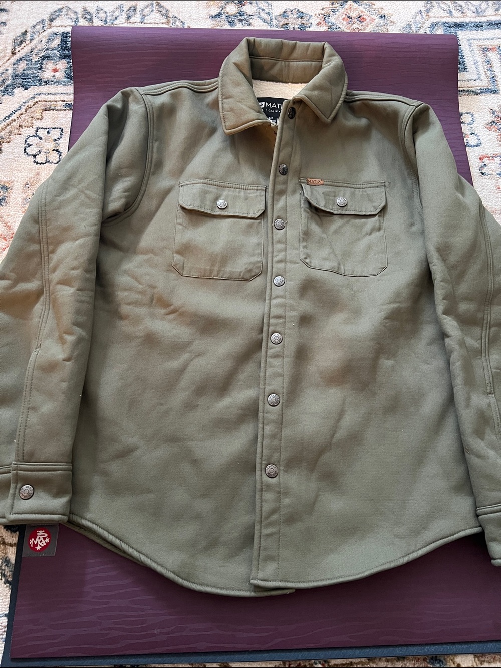 Matix Olive Green Quilted Shirt Jacket